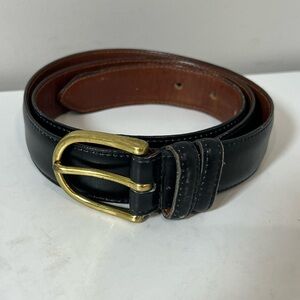 Men’s Coach Size 34 Black Genuine Leather Belt with Gold Buckle